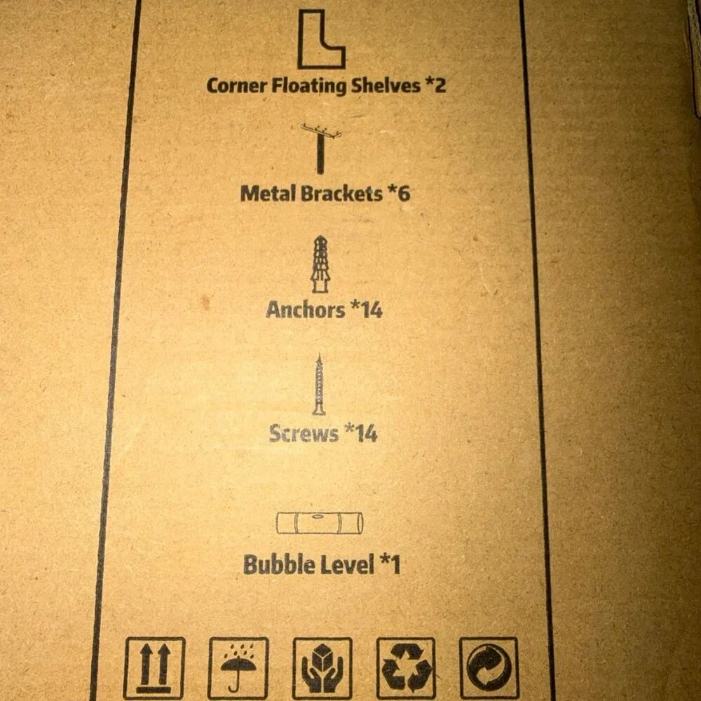 CAYLN CORNER FLOATING SHELVES SET OF 2-NEW IN BOX*